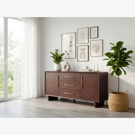 Kommode Koper mit Türen und Schubladen in Nussbaumfarbe – 160 cm