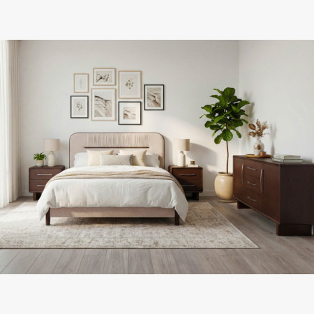 Kommode Koper mit Türen und Schubladen in Nussbaumfarbe – 160 cm