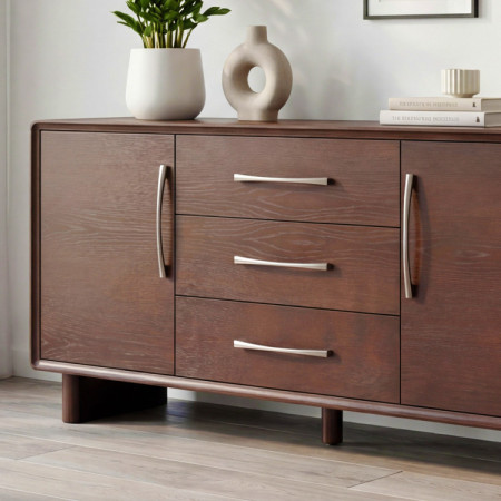 Kommode Koper mit Türen und Schubladen in Nussbaumfarbe – 160 cm
