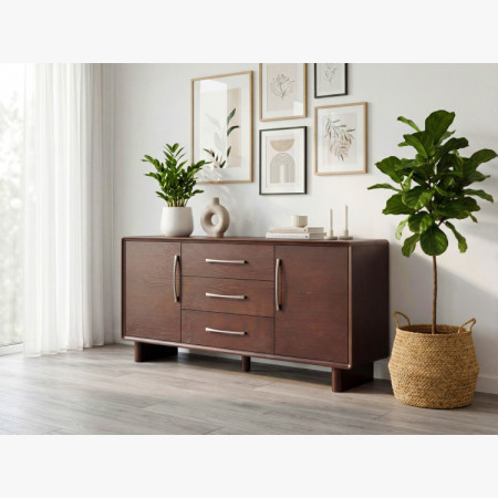 Kommode Koper mit Türen und Schubladen in Nussbaumfarbe – 160 cm