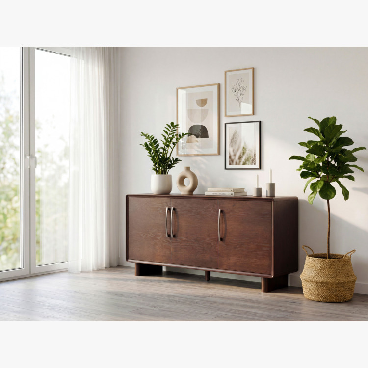 Kommode Koper mit Türen in Nussbaumfarbe – 160 cm