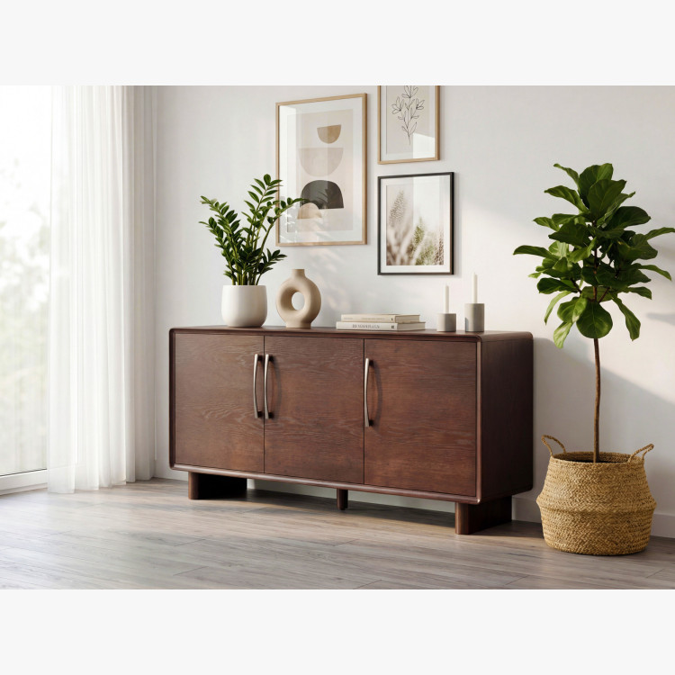 Kommode Koper mit Türen in Nussbaumfarbe – 160 cm