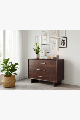 Kommode Koper mit 3 Schubladen in Walnussfarbe 2