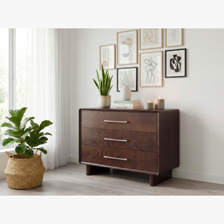 Kommode Koper mit 3 Schubladen in Walnussfarbe