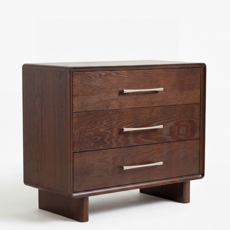 Kommode Koper mit 3 Schubladen in Walnussfarbe