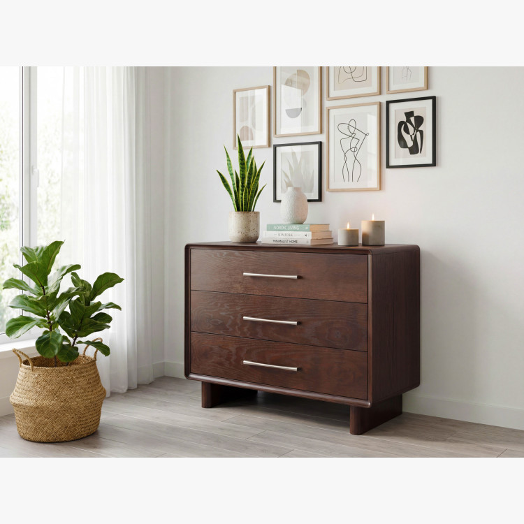 Kommode Koper mit 3 Schubladen in Walnussfarbe