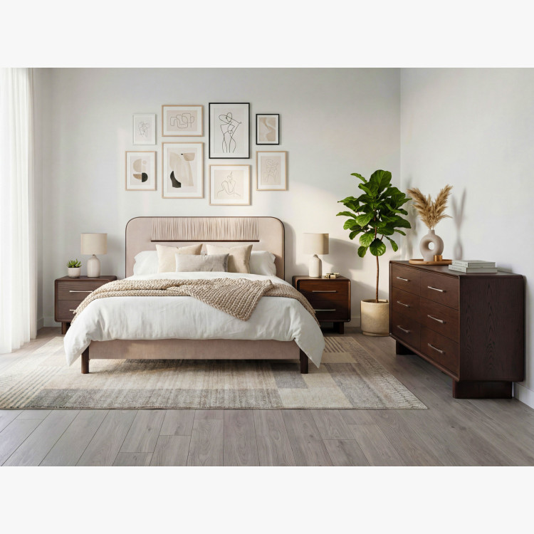 Kommode mit 6 Schubladen in Nussbaumfarbe – 160 cm