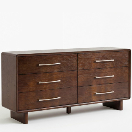 Kommode mit 6 Schubladen in Nussbaumfarbe – 160 cm