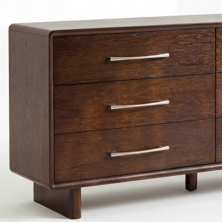 Kommode mit 6 Schubladen in Nussbaumfarbe – 160 cm