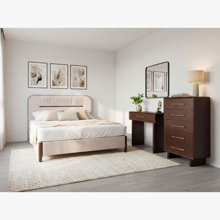 Design-Konsole mit Schublade in Nussbaumfarbe