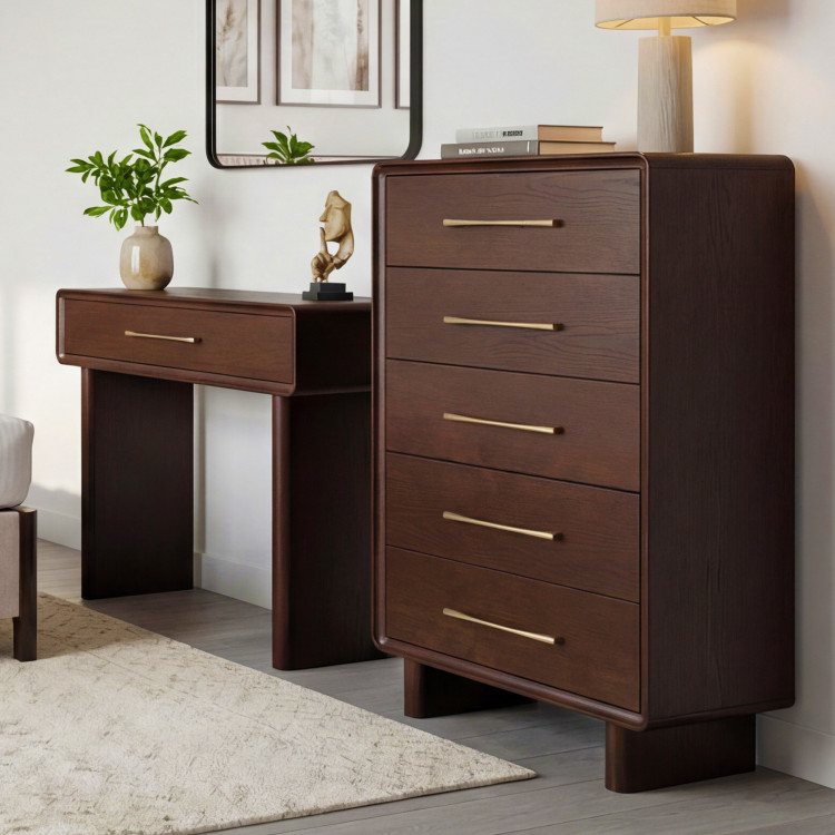 Design-Konsole mit Schublade in Nussbaumfarbe