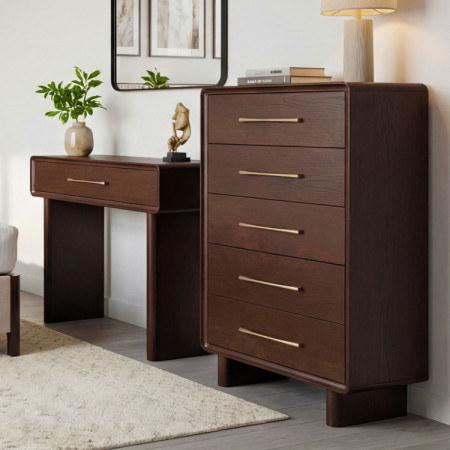 Design-Konsole mit Schublade in Nussbaumfarbe