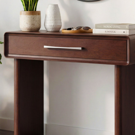 Design-Konsole mit Schublade in Nussbaumfarbe