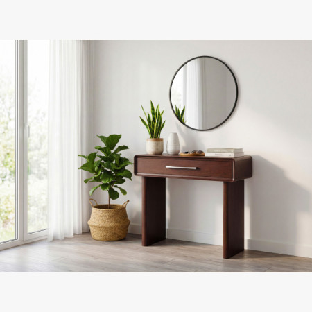 Design-Konsole mit Schublade in Nussbaumfarbe