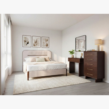 Design-Konsole mit Schublade in Nussbaumfarbe