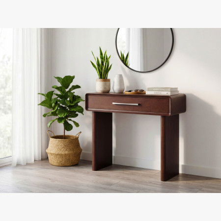 Design-Konsole mit Schublade in Nussbaumfarbe