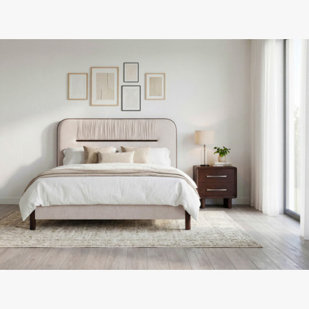 Nachttisch mit 2 Schubladen in Walnussfarbe