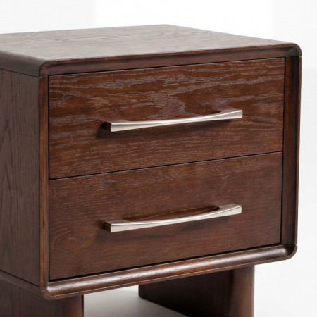 Nachttisch mit 2 Schubladen in Walnussfarbe