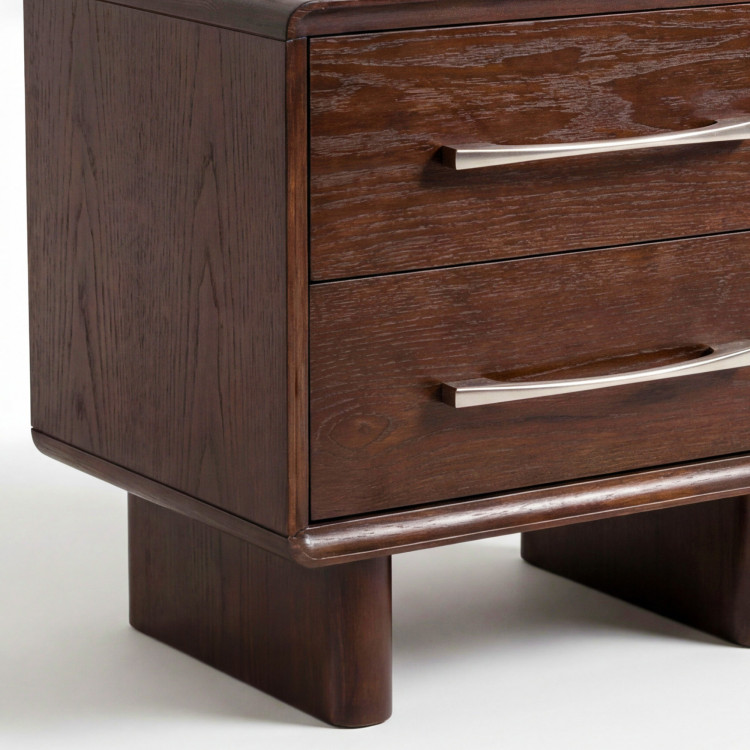 Nachttisch mit 2 Schubladen in Walnussfarbe