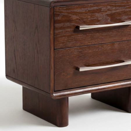 Nachttisch mit 2 Schubladen in Walnussfarbe