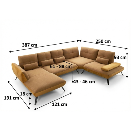 Modulare Polsterecke DOVER - U-Version Eck rechts