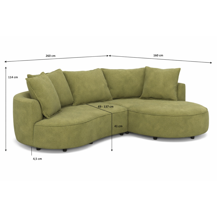 Zaubernde Eckcouch SANA – rechte Ecke