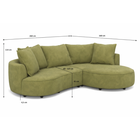 Zaubernde Eckcouch SANA – rechte Ecke