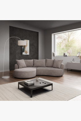 Zaokrohltes Ecksofa SANA – linke Ecke