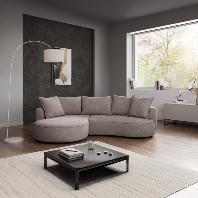 Zaokrohltes Ecksofa SANA – linke Ecke