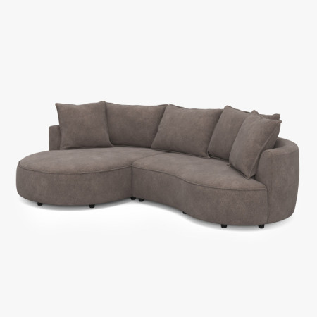 Zaokrohltes Ecksofa SANA – linke Ecke