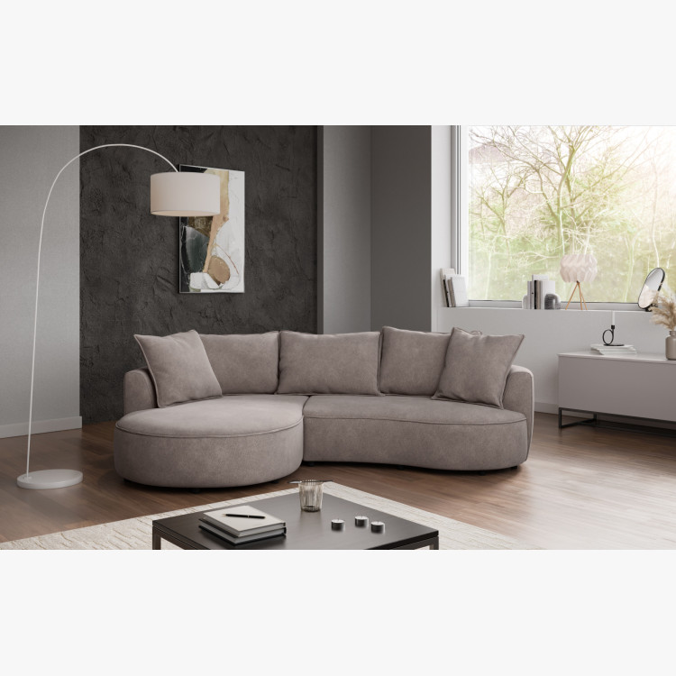 Zaokrohltes Ecksofa SANA – linke Ecke