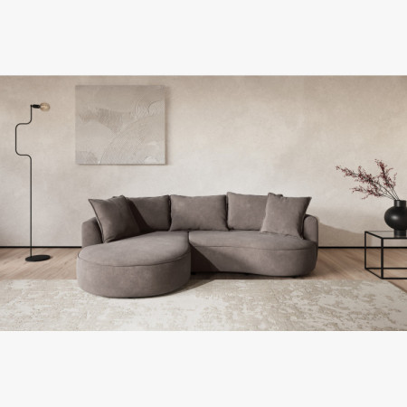 Zaokrohltes Ecksofa SANA – linke Ecke