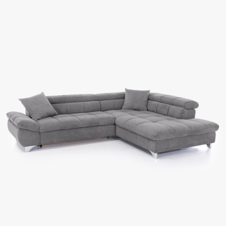 Ecksofa mit Schlaffunktion Farbe grau, Eck rechts