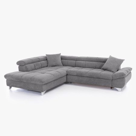 R Eckcouch mit Schlaffunktion Farbe Grau , Ecke links