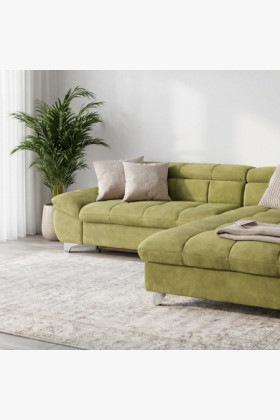 Récksofa mit Schlaffunktion Farbe grün , Ecke rechts 2