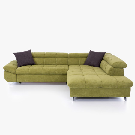 Récksofa mit Schlaffunktion Farbe grün , Ecke rechts