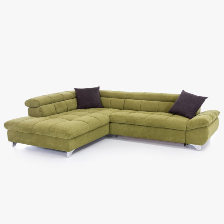 Réckcorner-Sofa mit Schlaffunktion Farbe grün, Ecke links