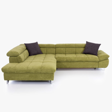 Réckcorner-Sofa mit Schlaffunktion Farbe grün, Ecke links