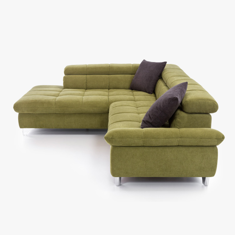 Réckcorner-Sofa mit Schlaffunktion Farbe grün, Ecke links