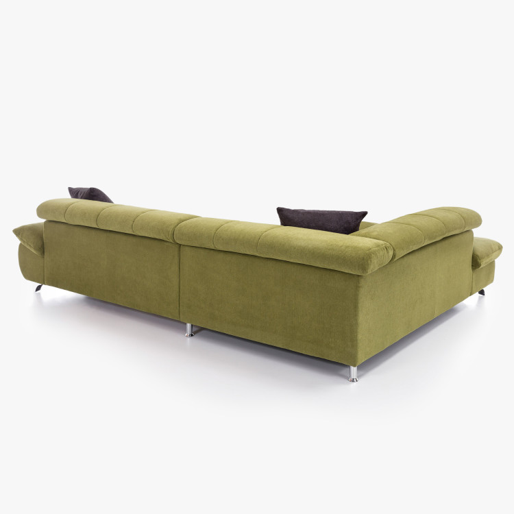 Réckcorner-Sofa mit Schlaffunktion Farbe grün, Ecke links