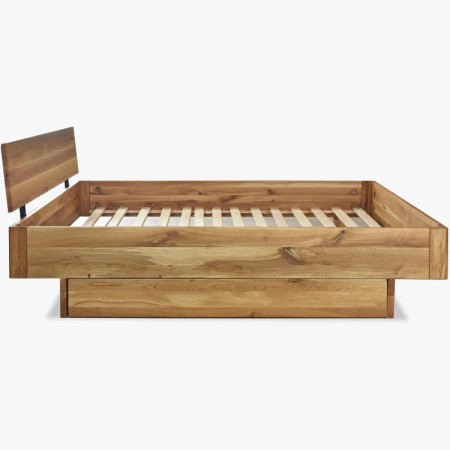 Abgerundetes Massivholz-Doppelbett Stockholm 160x200 cm