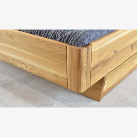 Abgerundetes Massivholz-Doppelbett Stockholm 160x200 cm