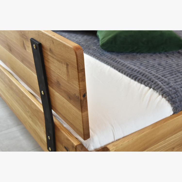 Abgerundetes Massivholz-Doppelbett Stockholm 160x200 cm