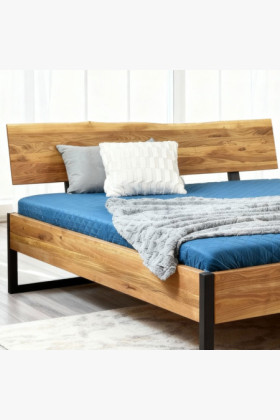 Futonbett massiv Eiche IRON 180x200 cm mit Metallfüßen 2