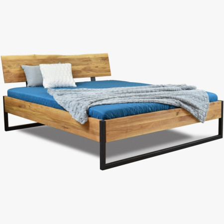 Futonbett massiv Eiche IRON 180x200 cm mit Metallfüßen