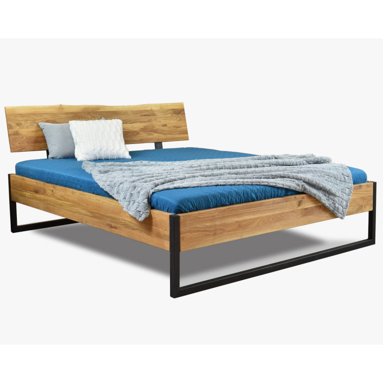 Futonbett massiv Eiche IRON 180x200 cm mit Metallfüßen