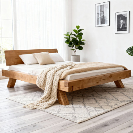 Holzbett aus Balken Miky 160 x 200 cm – Massivholz Fichte