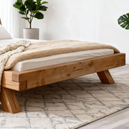 Holzbett aus Balken Miky 160 x 200 cm – Massivholz Fichte