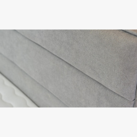 Dubett aus Eiche mit grauem Stoffkopfteil Dominika 160x200 cm