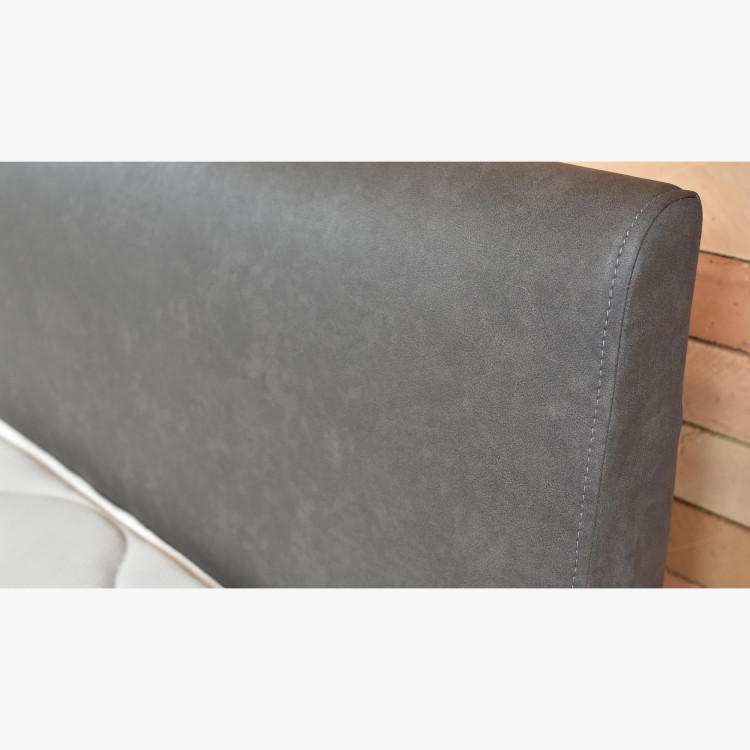 Moderne massive Eichenholz-Bett mit Metallfüßen, Laura 200 x 200